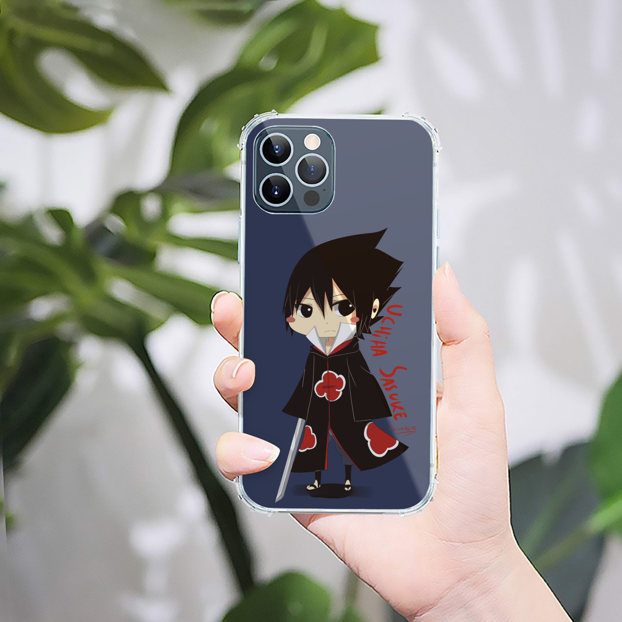 （画像用） NARUTO -ナルト- うちは サスケ Uchiha Sasuke 【iPhone 12シリーズ対応】透明スマホケース（クリアソフトケース）